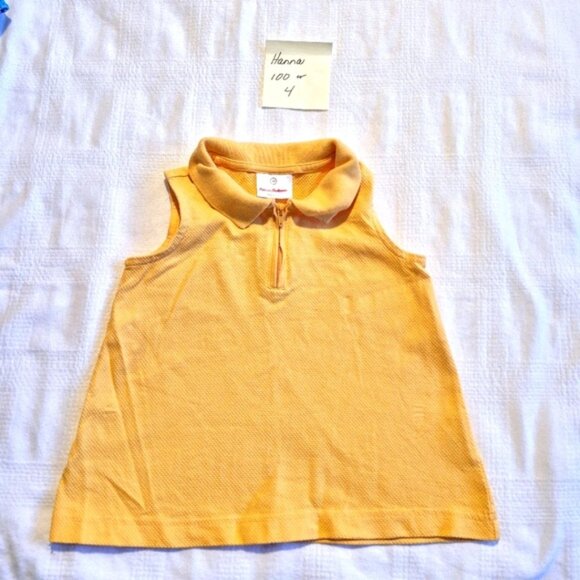 Hanna Andersson girls size 100 or 4 sleeveless yellow shirt VGUC - Picture 1 of 7